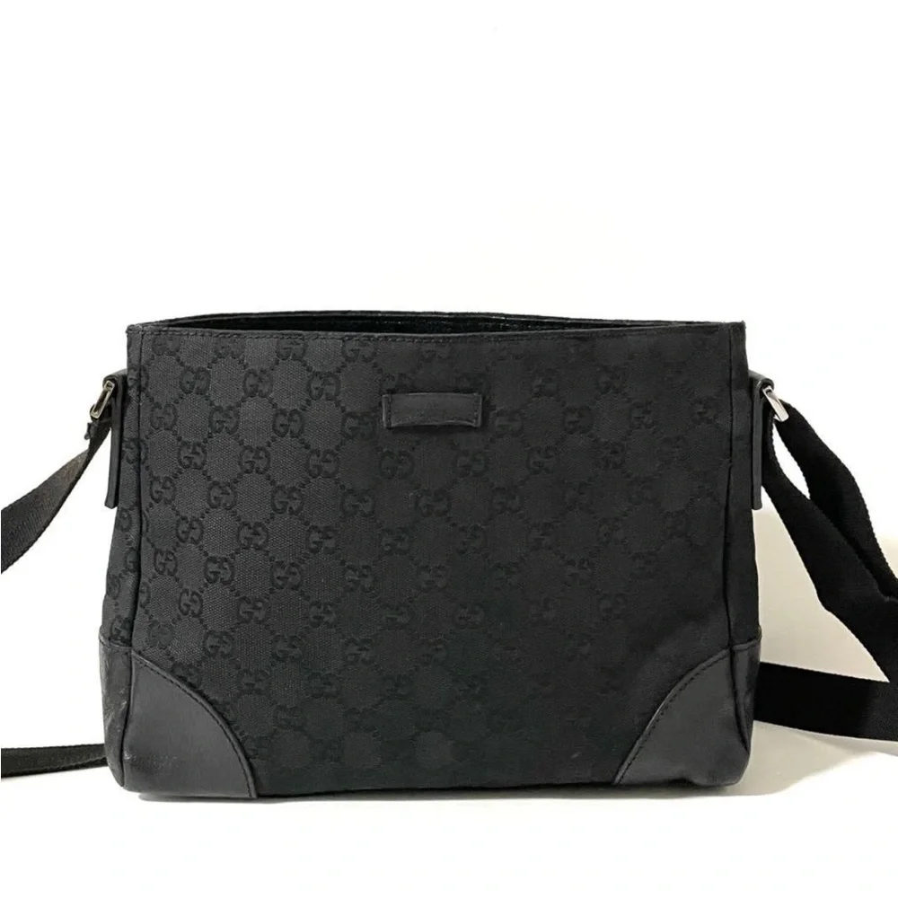 Gucci Black Monogram Messenger Bag - Picture 1 of 16